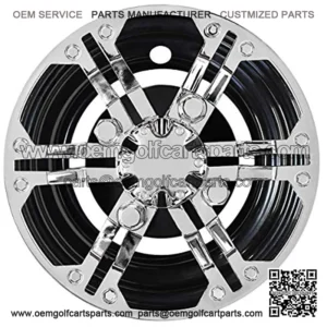 Wheel Cover, Set of 4, 8" Daytona Chrome with Black