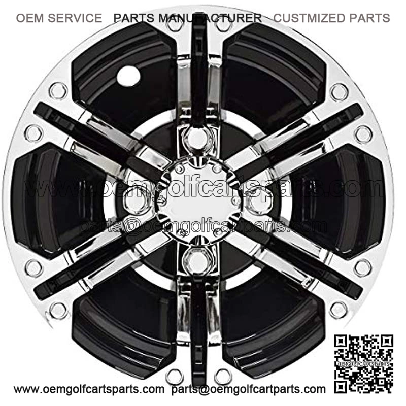 Wheel Cover, Set of 4, 10" Daytona Chrome with Black