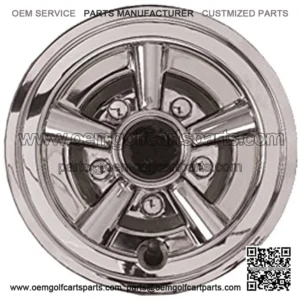 EZGO Chrome Painted Wheel Cover with Logo, 8-Inch