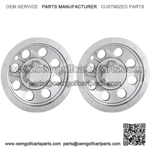 Set of 2 - QT8CHB-x2, 8" ABS Chrome Plated Wheel Cover, HUB Cap for 8" Wheels