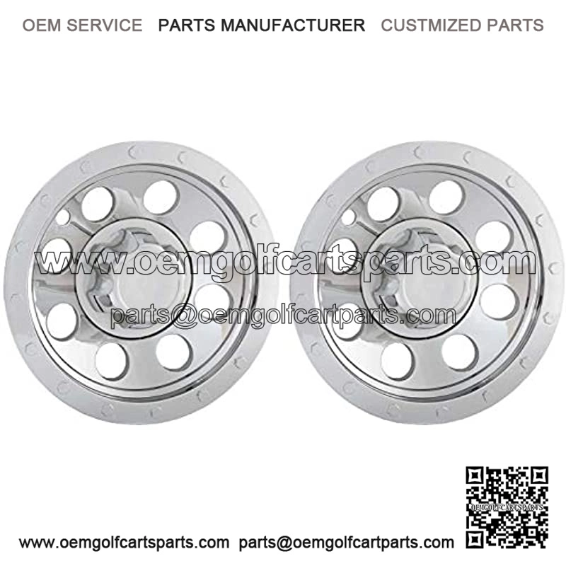 Set of 2 - QT8CHB-x2, 8" ABS Chrome Plated Wheel Cover, HUB Cap for 8" Wheels