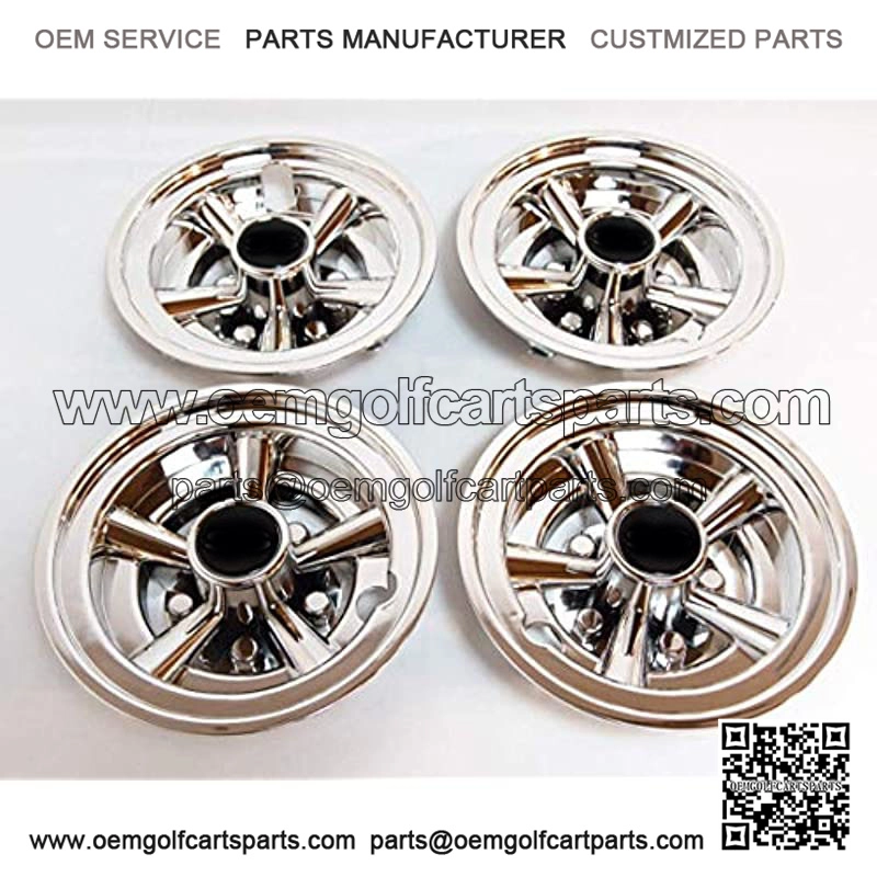 Chrome Golf Cart Hub Caps 8 inch Set of 4 Style-Fast