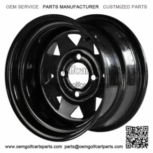 10" Black Steel Wheels with Lifted Tire Options Combo