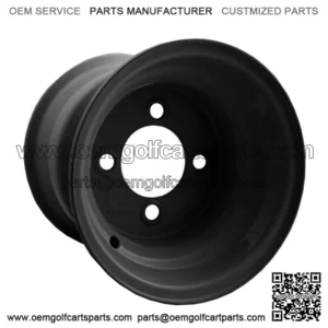 10"x8" Black Steel Golf Cart Wheel - 3+5 Offset
