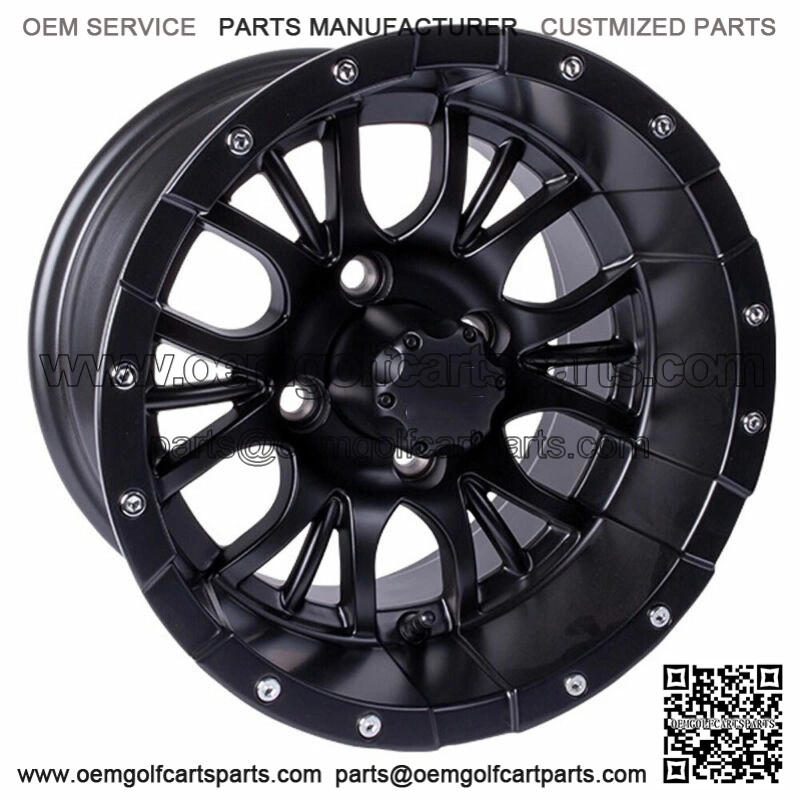Set of (4) Diesel 14 inch Matte Black Golf Cart Wheels With 3:4 Offset