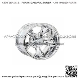 10 inch Godfather (Chrome) Golf Cart Wheel 4-4 Bolt (4x101.6mm) | 3:4 Offset