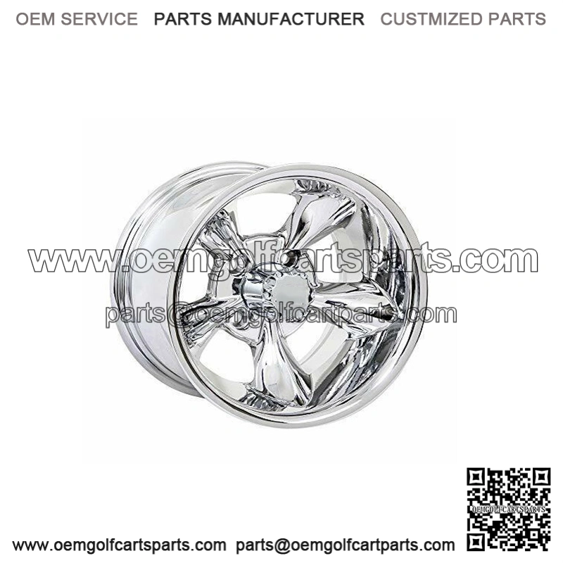 10 inch Godfather (Chrome) Golf Cart Wheel 4-4 Bolt (4x101.6mm) | 3:4 Offset