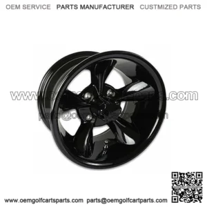 12 inch Godfather (Black) Golf Cart Wheel 4-4 Bolt (4x101.6mm) | 3:4 Offset