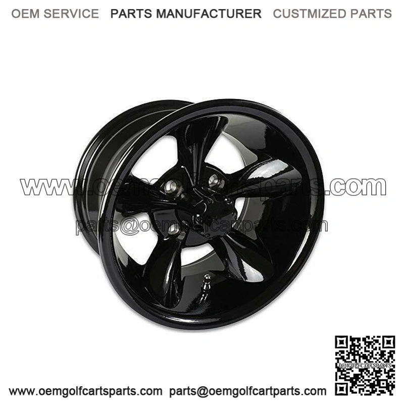 12 inch Godfather (Black) Golf Cart Wheel 4-4 Bolt (4x101.6mm) | 3:4 Offset