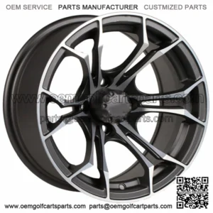 14x7 Matte Grey Golf Cart Wheel | 3:4 Offset | 4x4 (101.6mm)