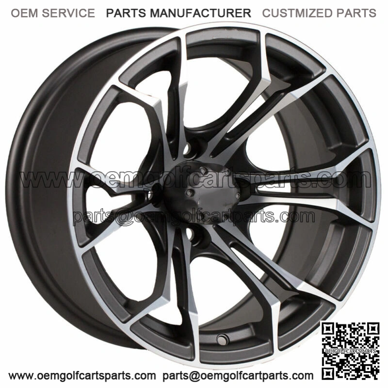 14x7 Matte Grey Golf Cart Wheel | 3:4 Offset | 4x4 (101.6mm)