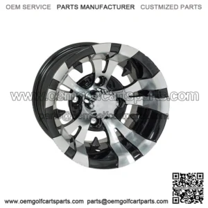 Vampire 14x7 Machined & Black Golf Cart Wheel (3:4 Offset)