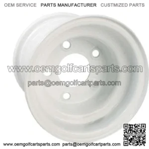 (1) Golf Cart 5-Hole Wheel White Steel 8x7 Centered Offset Club Car EZGO