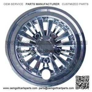(4) 8" CHROME Golf Cart Hub Caps - EZGO, CLUB CAR, YAMAHA Set of 4 Wheel Covers