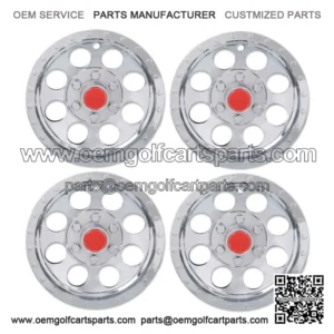 4Pcs Golf Cart 10" Silver Wheel Cover Hub Caps Fit For EZGO Club Car and Yamaha