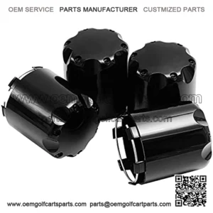 Compatible 2.8inch 71mm Wheel Center Caps EZGO Yamaha Club Car for 8 10 12 Inch Rims , Pack of 4 (GloBlack)