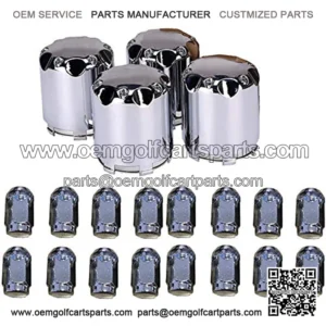 Wheel Alloy Center Hub Cap & Lug Nut Set for Club Car and EZGO Golf Carts