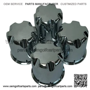 Golf Cart For UTV ATV Wheel Rim 'HD' All Chrome Center Caps (Set of 4)
