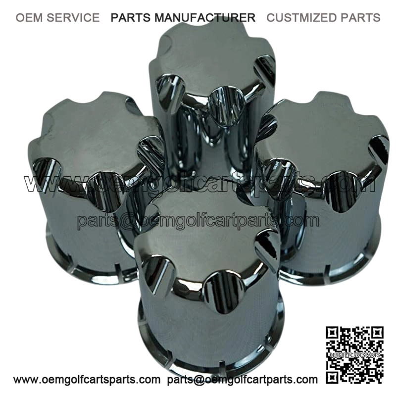 Golf Cart For UTV ATV Wheel Rim 'HD' All Chrome Center Caps (Set of 4)
