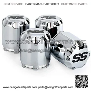 Universal Golf Cart Wheel Center Cap Cover for EZGO, Club Car, Yamaha, Chrome 4 PCS