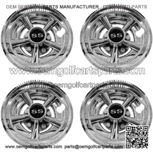 Tapacubos de repuesto para carrito de golf de 8 pulgadas para EZGO Club Car Y-amaha, dise?o cromado SS (4 unidades, plateado)