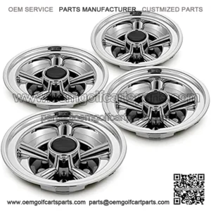Golf Cart Accessories Wheel Covers Hub Caps for Yamaha/Club CAR/EZ-GO Par Car 8" (Set of 4) (Silver)