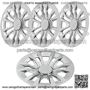 Golf Cart Hubcaps 8", Universal Wheel Covers Hub Caps for Club Car, EZGo, Yamaha Golf Buggies Size 8 inch (Set of 4 Chrome)