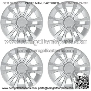 Golf Cart Hubcaps 8 inch, Universal Wheel Covers Hub Caps for Club Car, EZGo, Yamaha Golf Buggies Size 8" (Set of 4 Silver)??