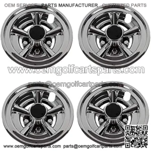 Golf Cart 8" SS Wheel Covers Hub Caps, Set of 4PCS Fits on Yamaha Club CAR EZ-GO Golf Cart and Most Brand Golf carts