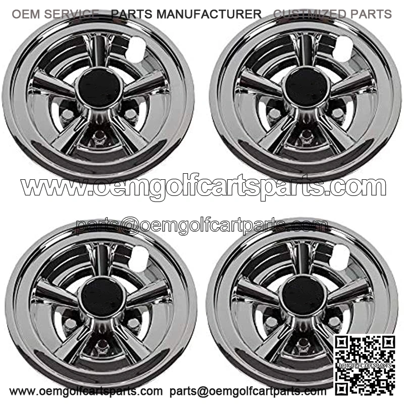 Golf Cart 8" SS Wheel Covers Hub Caps, Set of 4PCS Fits on Yamaha Club CAR EZ-GO Golf Cart and Most Brand Golf carts