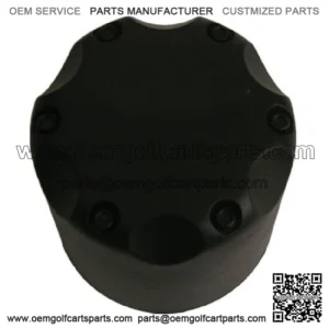 Set of 4 - 2.65 inch Golf Cart Snap In Wheel Center Caps (Matte Black SS)
