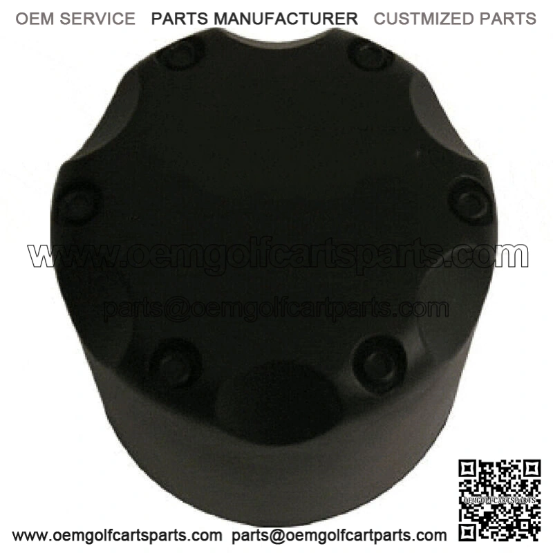Set of 4 - 2.65 inch Golf Cart Snap In Wheel Center Caps (Matte Black SS)