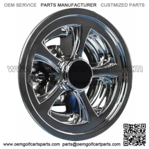 Golf Cart SS Chrome Wheel Covers Hub Caps 8" (Set Of 4)