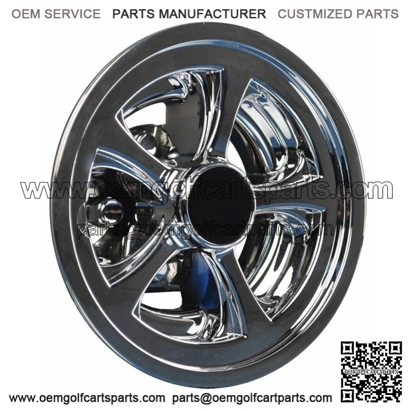 Golf Cart SS Chrome Wheel Covers Hub Caps 8" (Set Of 4)