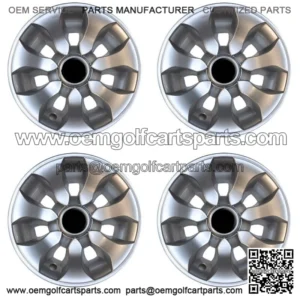Set of 4 Golf Cart 8" Drifter Silver Wheel Covers Hub Caps Universal Fit