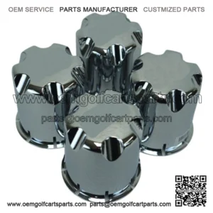 Golf Cart UTV ATV Wheel Rim Chrome Center Caps (Set of 4)
