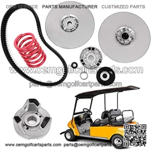 Secondary Driven Clutch Kit with Aramid Drive Belt and Heavy Duty Spring for Yamaha Golf Cart G2 G8 G9 G11 G14 G16 G20 G21 G22 G28 1985-2007 (With Belt)