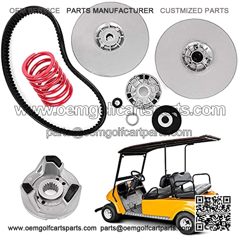 Secondary Driven Clutch Kit with Aramid Drive Belt and Heavy Duty Spring for Yamaha Golf Cart G2 G8 G9 G11 G14 G16 G20 G21 G22 G28 1985-2007 (With Belt)