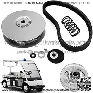 Bestauto Rear Driven Clutch Kit for Yamaha Gas Golf Cart G2-G22 1985+ Secondary Clutch Driven Kit with Belt JN6-G6201-03 JN6-G6201-04, Silver