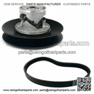 Secondary Drive Clutch + Drive Belt Set for EZGO 2 cycle Gas Golf Cart 1976-1988