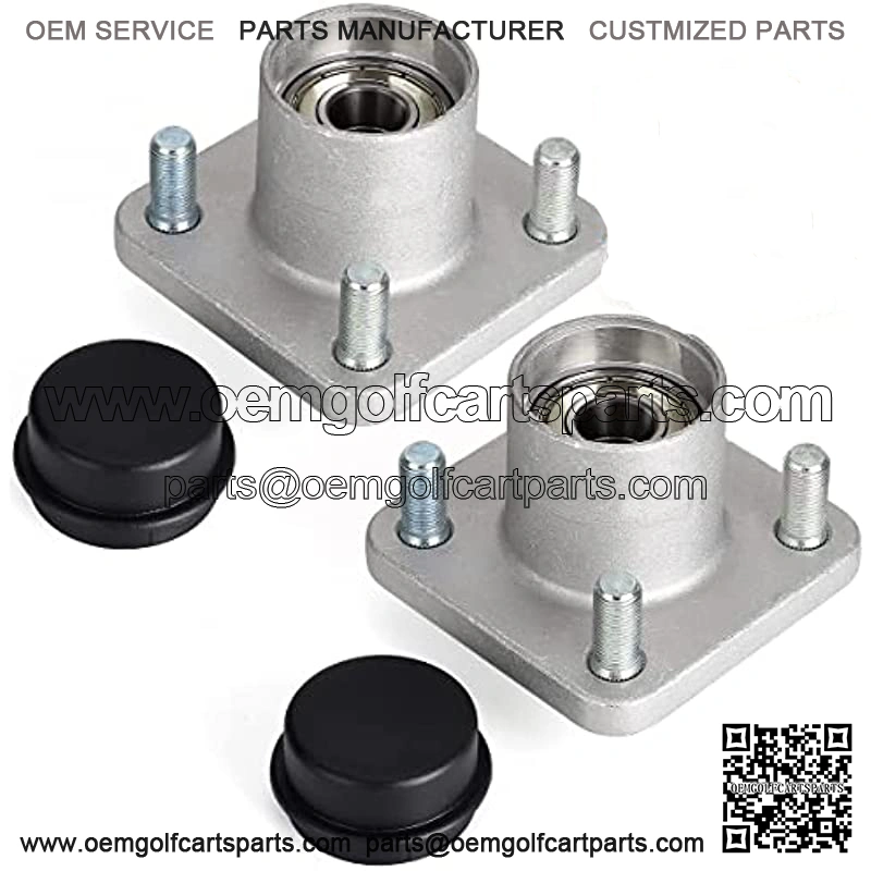 Golf Cart Wheel Hub Assembly for EZGO RXV 2008-up Gas & Electric, with Bearing & Cap, OEM# 609603 19862G1 602340 602341 12091G2, Set of 2