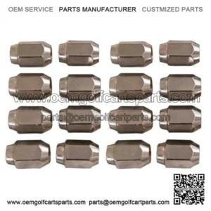 16 Pack of CHROME Metric 12mm x 1.5 Threaded Lug Nuts (for GEM Car)