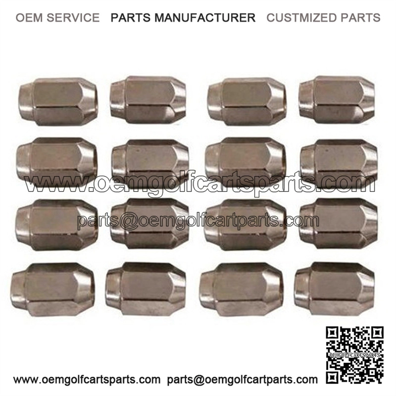 16 Pack of CHROME Metric 12mm x 1.5 Threaded Lug Nuts (for GEM Car)