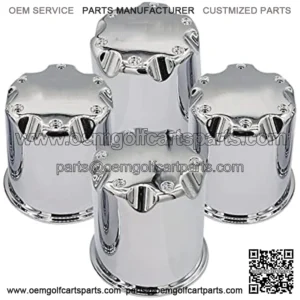 Golf Cart Wheel Center Cap Cover Fits 2.75" Dia Bore Wheel Rim Chrome Plastic Center Caps for EZGO Golf Cart Wheel-4 Packs