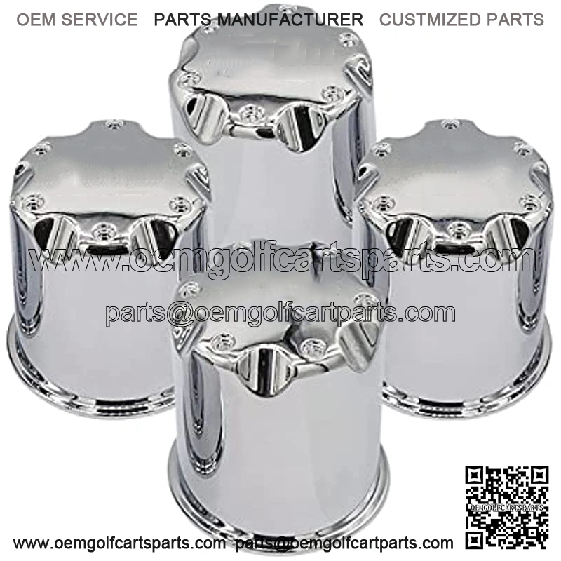 Golf Cart Wheel Center Cap Cover Fits 2.75" Dia Bore Wheel Rim Chrome Plastic Center Caps for EZGO Golf Cart Wheel-4 Packs