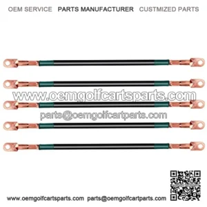 Golf Cart Battery Cable Set for Club Car DS 1995-Up 48 Volt, 4 Gauge (Set of 5)