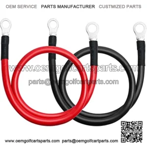 6 AWG 20 Inches (Each) Battery Cables Set with Terminals, 3/8-Inch Lugs (Positive and Negative) for Motorcycle, Automotive, Marine, Solar, ATV, RV, Mower, Oxygen-Free