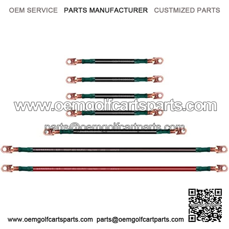 Golf Cart Battery Cable Kit for TXT/Medalist 1994-up 36 & 48 Volt Electric (4 Gauge, Set of 7 PCS)