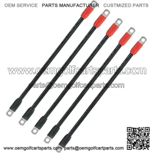 ??4 Gauge UL?? Golf Cart Battery Cable Kit for Club Car DS 1995-Up 48 Volt (Set of 5)