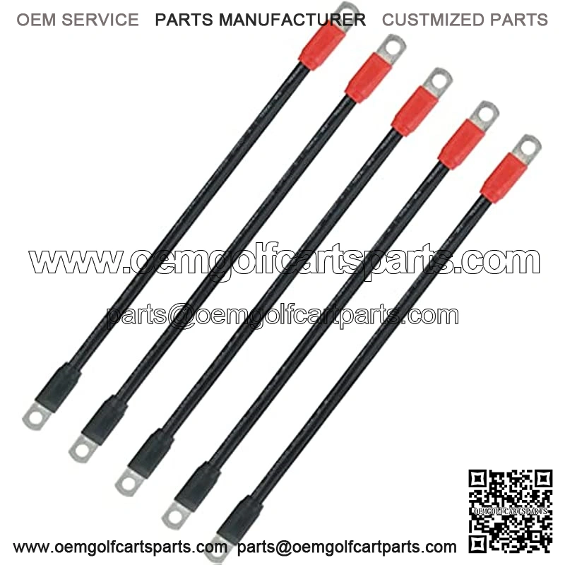 ??4 Gauge UL?? Golf Cart Battery Cable Kit for Club Car DS 1995-Up 48 Volt (Set of 5)
